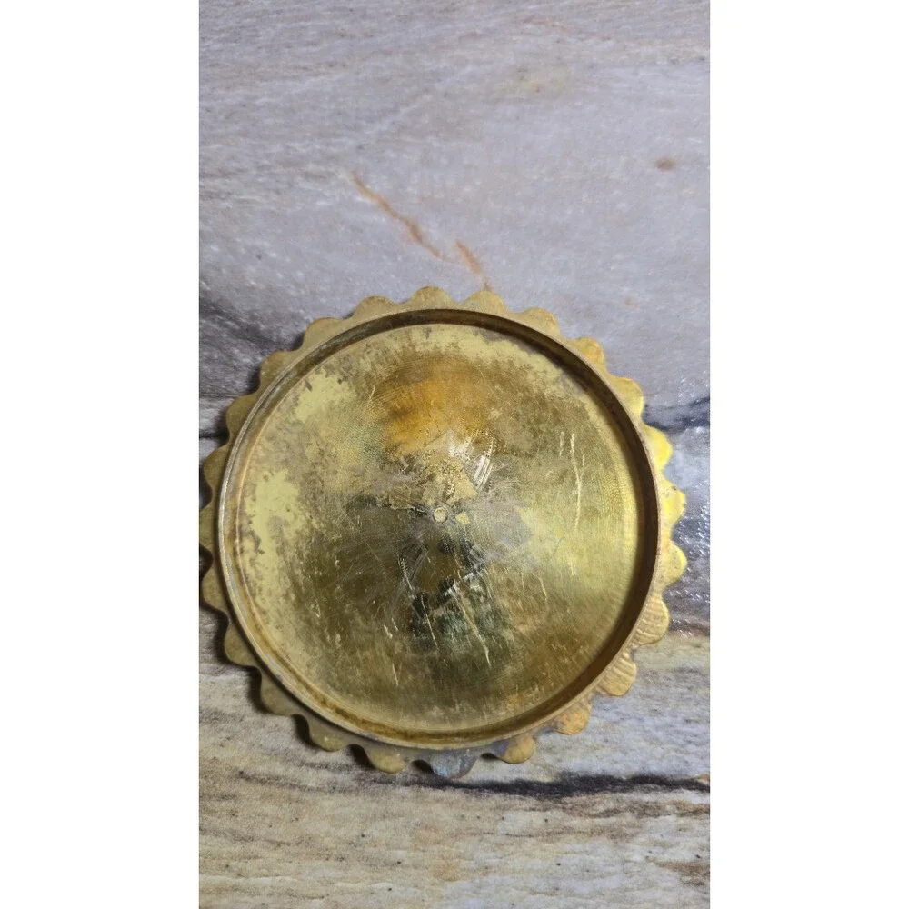 Vintage Solid Brass Hobnail Bubble Coasters Set of 6 Heavy MCM Hollywood Regency